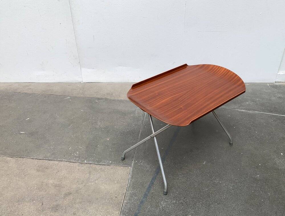 Folding table in teak with Norwegian alminette from the mid-century by F.M. Produkt, Frederiksberg Metalvarefabrik, 1960s.