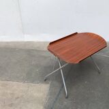 Folding table in teak with Norwegian alminette from the mid-century by F.M. Produkt, Frederiksberg Metalvarefabrik, 1960s.