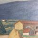 Old painting, landscape Monts du Lyonnais, signed and dated 1947