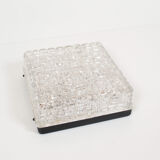 Vintage ice glass flush mount light by ERCO