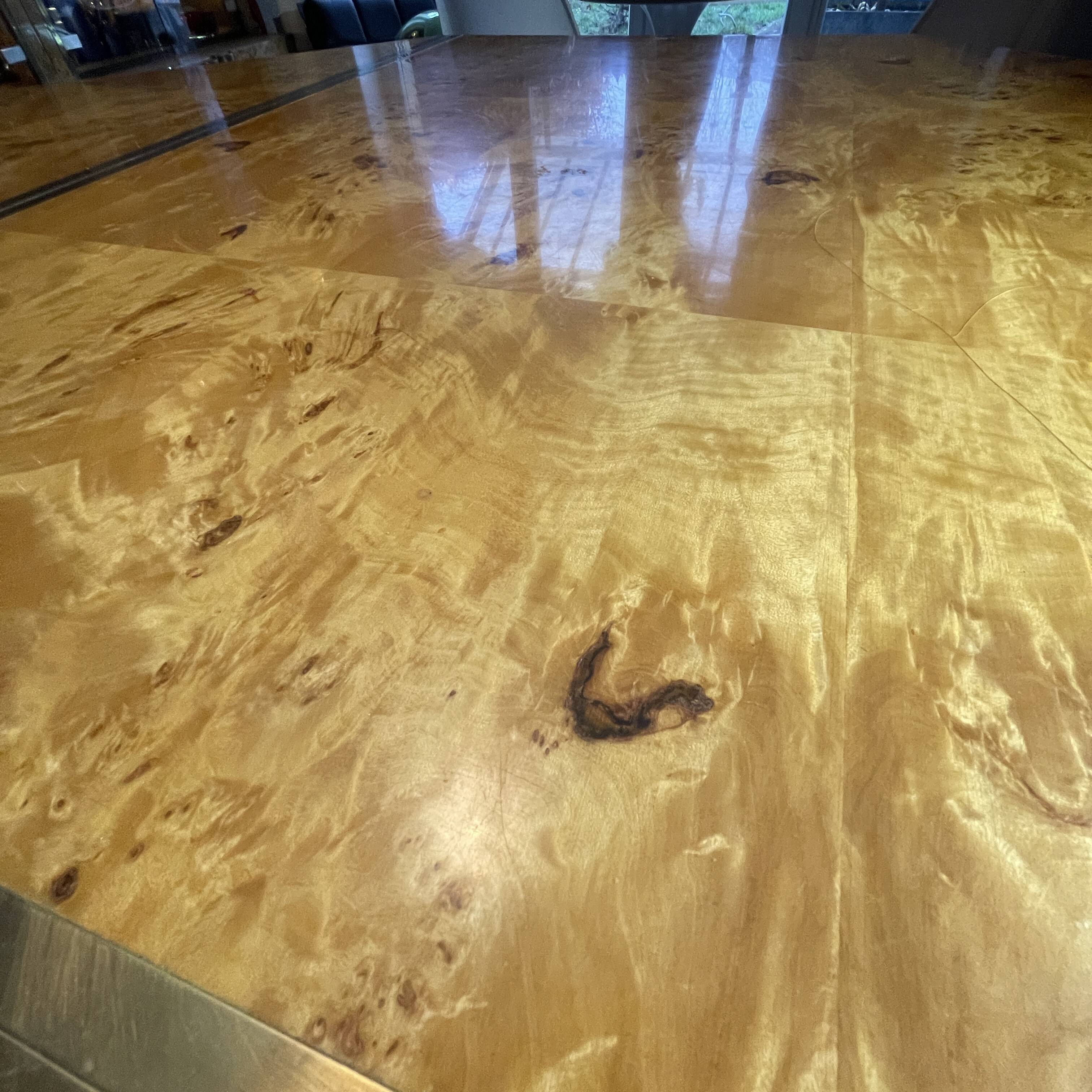 JEAN-CLAUDE MAHEY, Hollywood Regency dining table, extension leaves included.