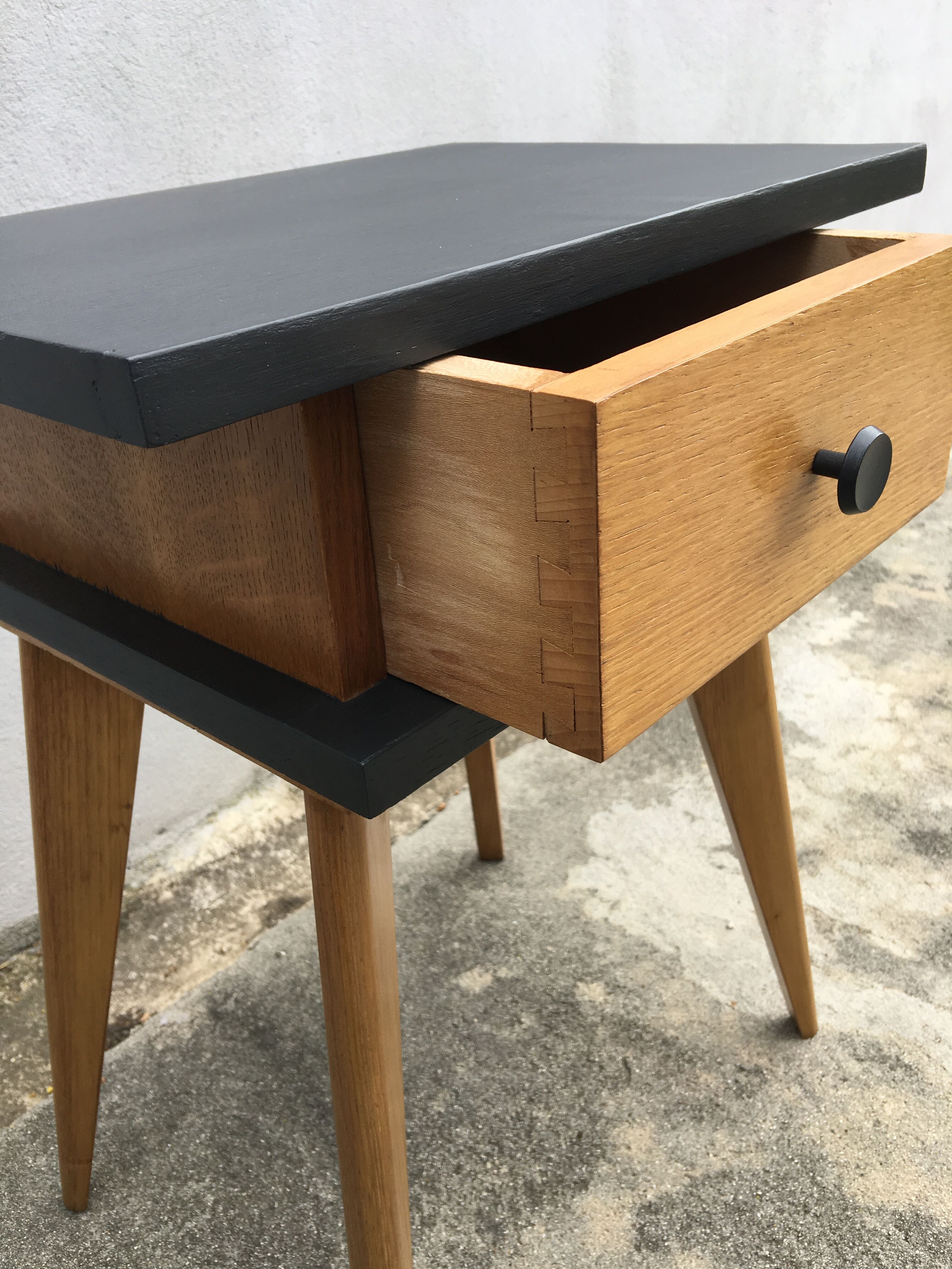 Vintage bedside feet compass restyled