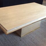 Travertine and brass coffee table by Fedam from the 70s