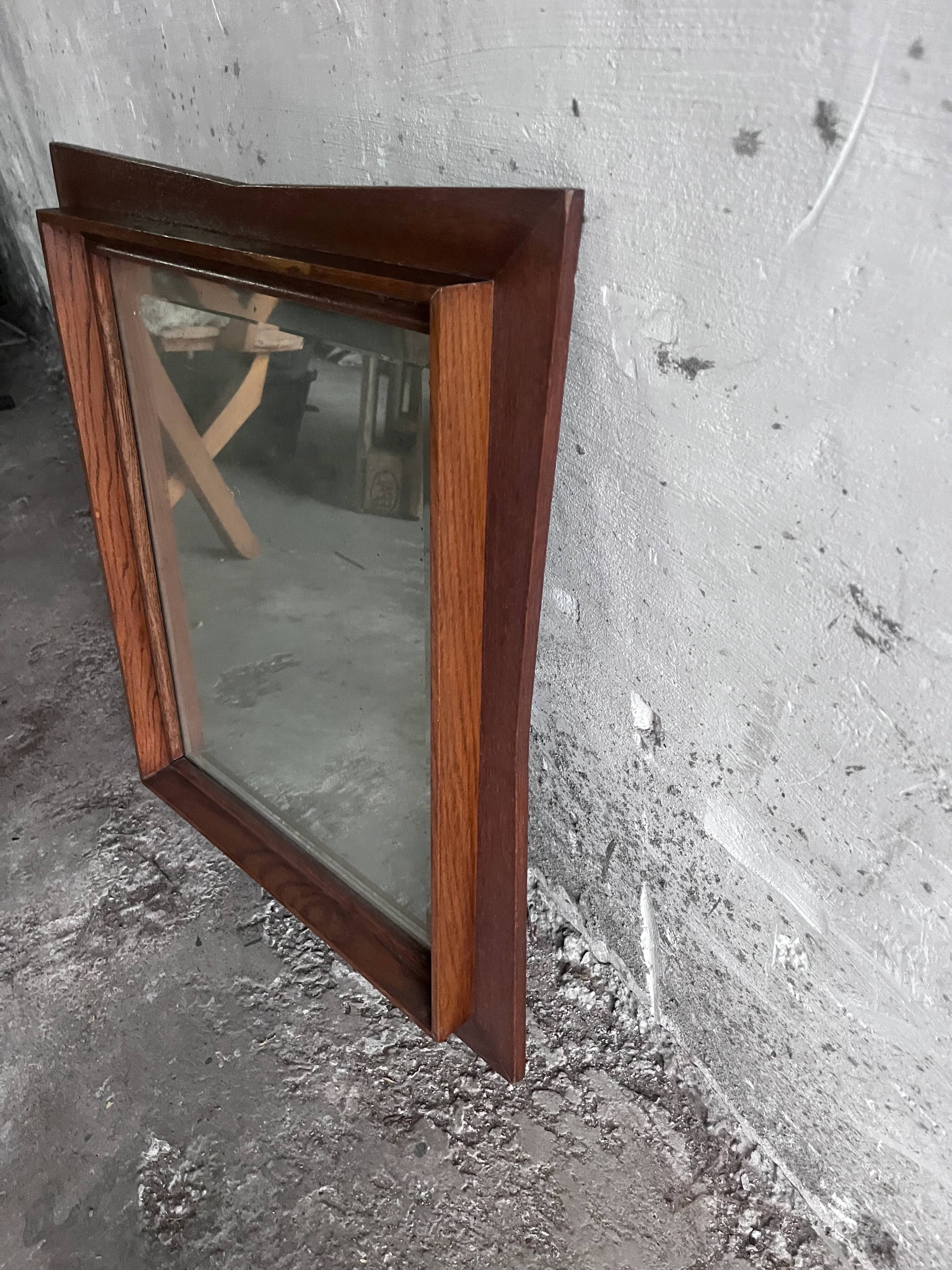 Sculptural wall mirror in wood, 1960s