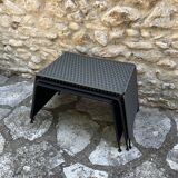 Trundle table or trundle stool made of iron and fishing line - set of 3