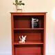 Library, pine bookshelves