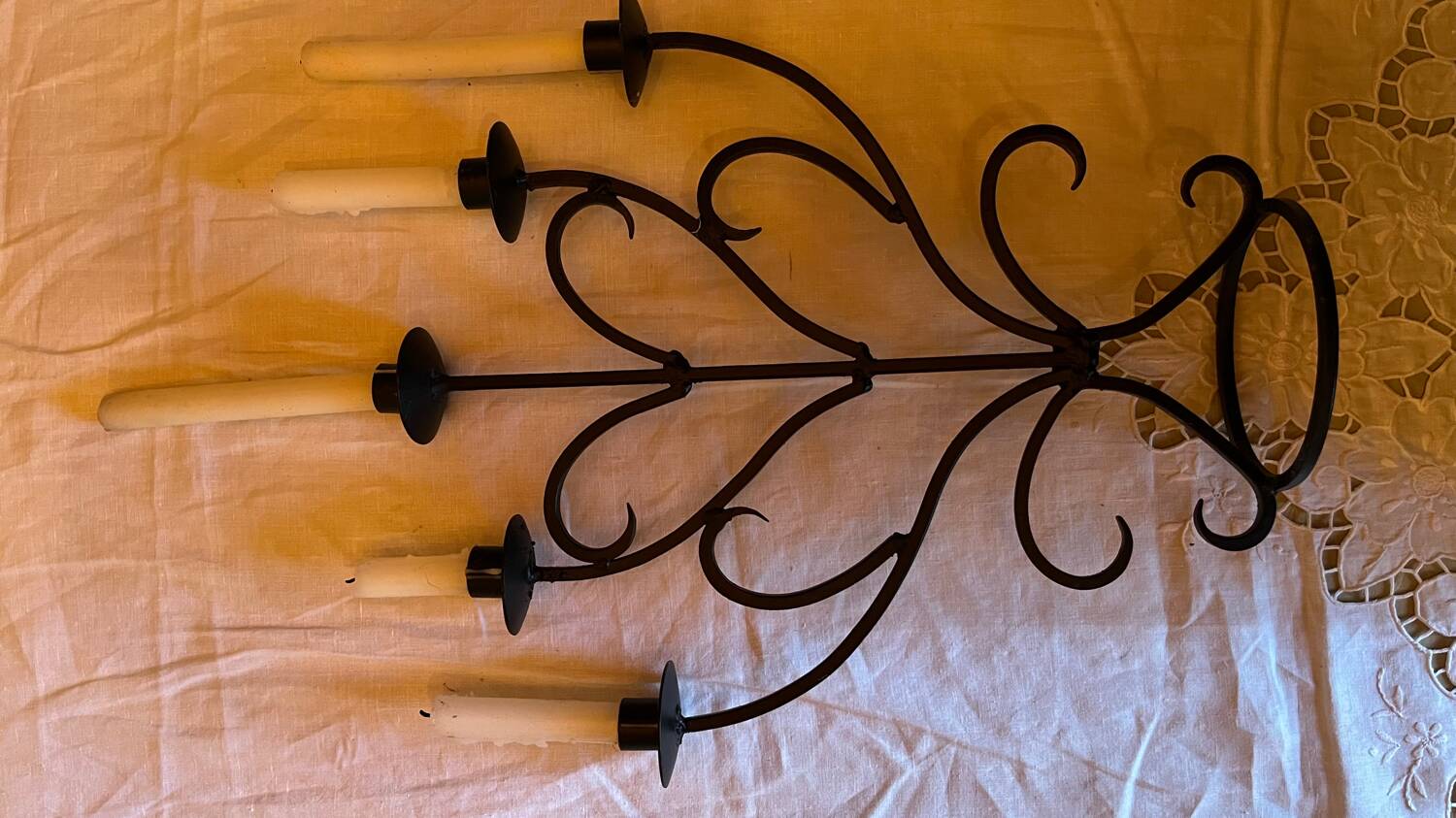 Metal heart candle holder 5 candles