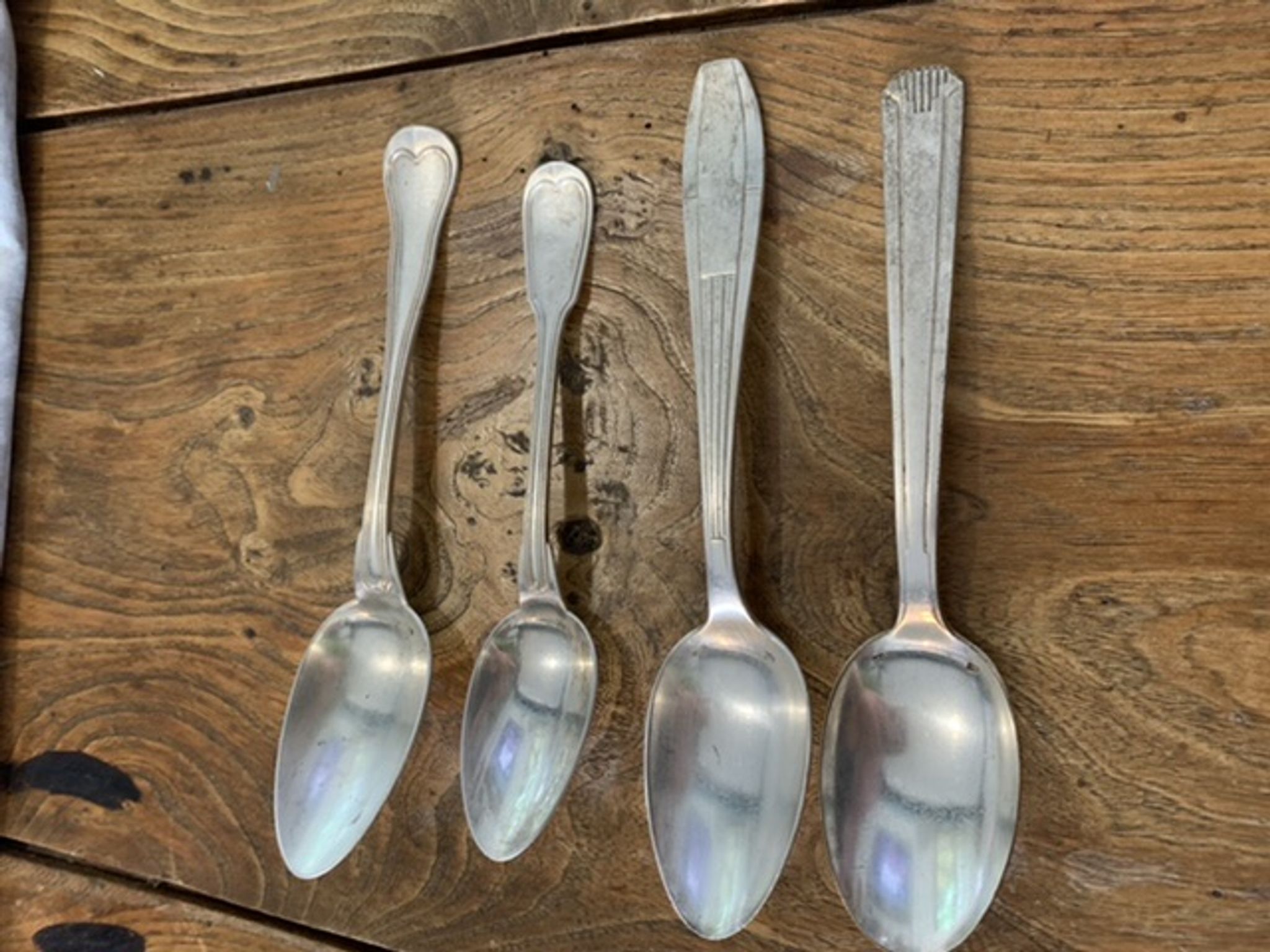 8 tablespoons in silver metal including a monogram christofle art deco