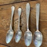 8 tablespoons in silver metal including a monogram christofle art deco