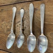 8 tablespoons in silver metal including a monogram christofle art deco