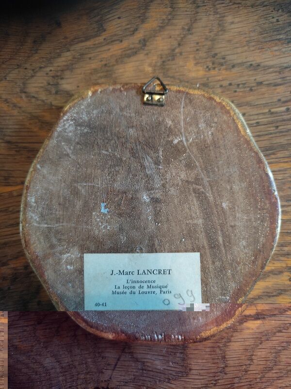 Photo holder frame golden wood lancret patinated