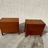 Paire de commodes vintage en bois