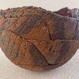 Spherical terracotta two-tone degreasing limestone XXth Africa