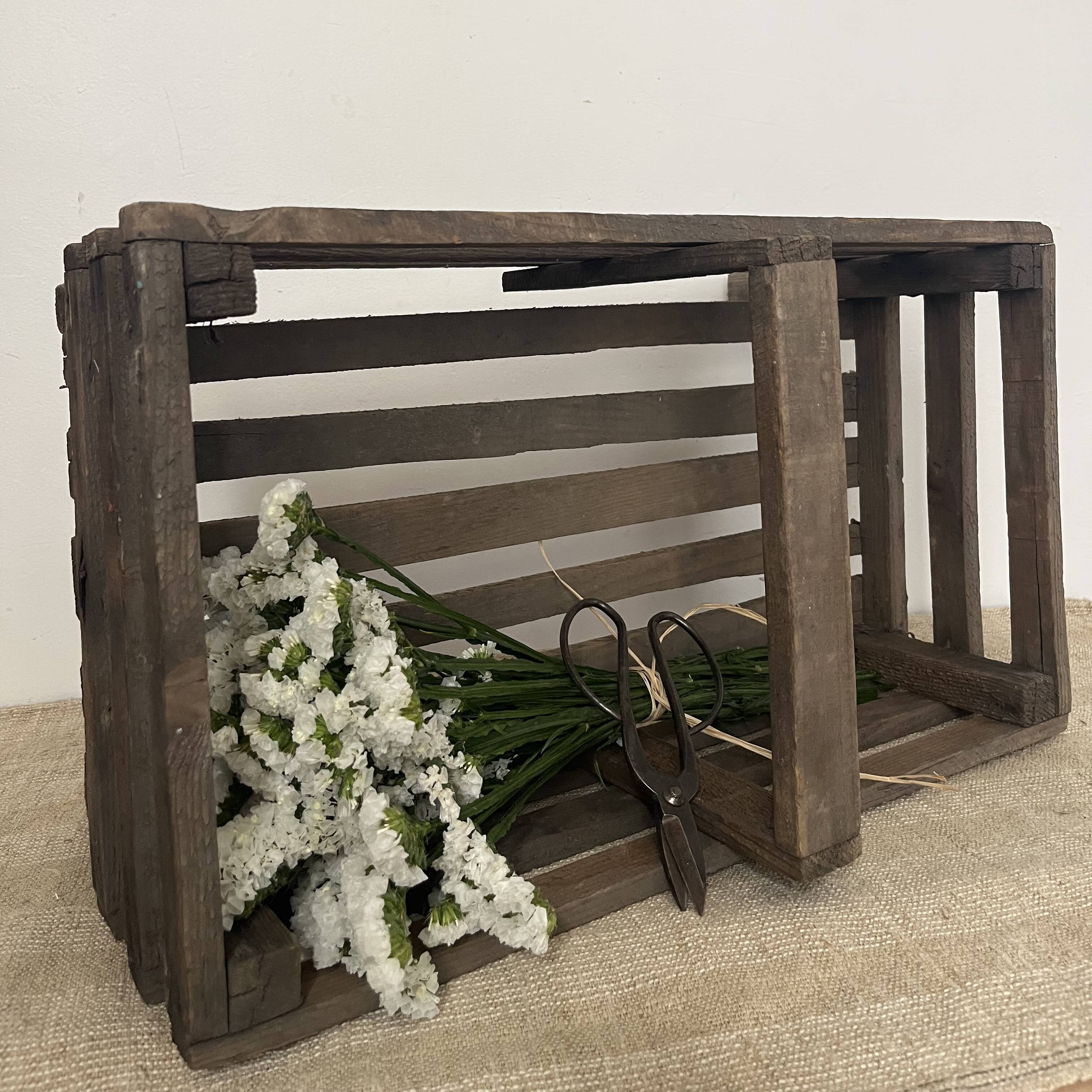 Wooden basket with shelves