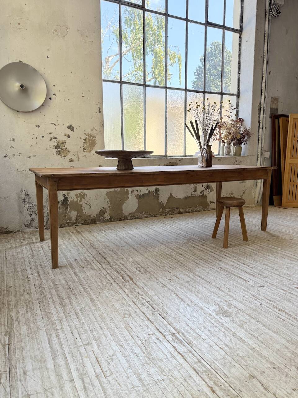 50s pine and oak farmhouse table 2.5m