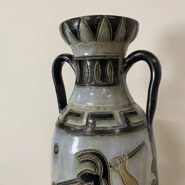 Large sandstone amphora vase by Roger Guérin