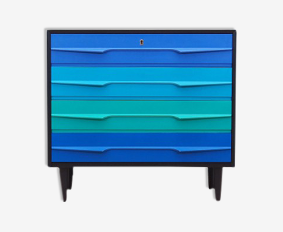 Coffre en teck de tiroirs, design danois, années 1970, Danemark