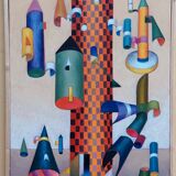 Peinture abstraite franco balleri 2008 huile sur toile