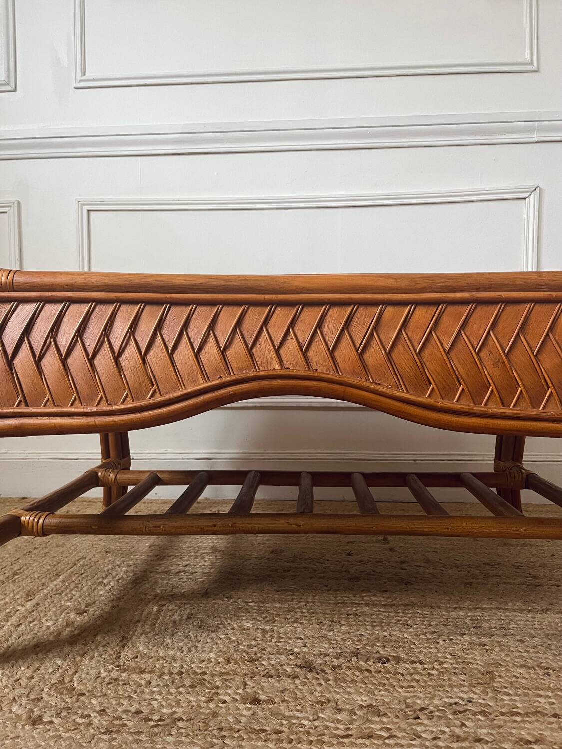 Bamboo and rattan coffee table