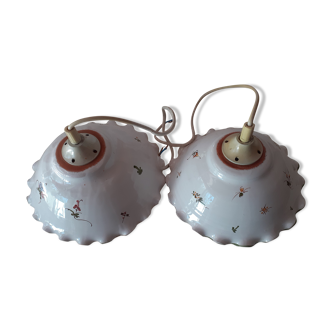 Set of 2 earthenware chandeliers