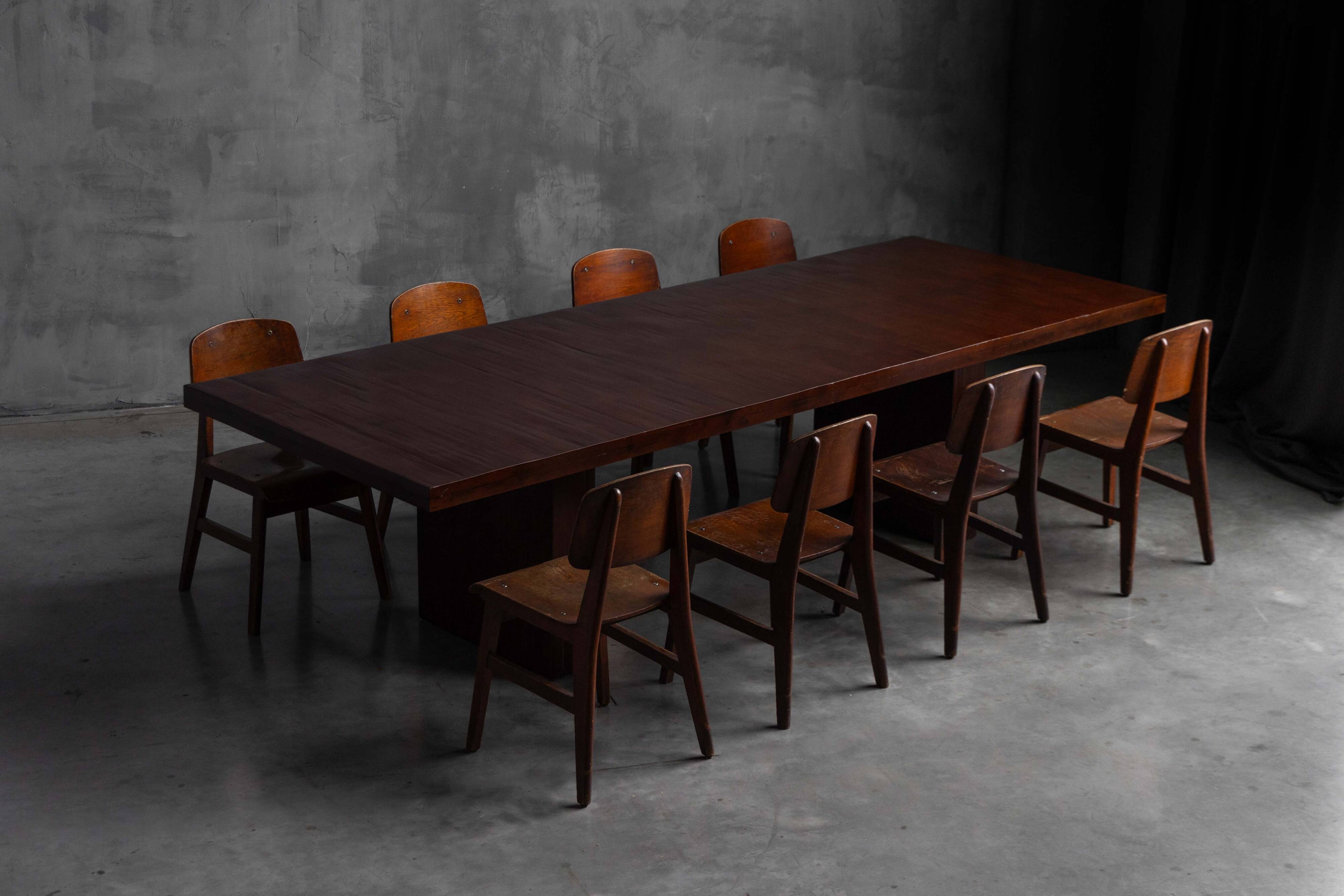 Minimalist Bamboo Dining Table in the Style of Axel Vervoordt, France, 1980s