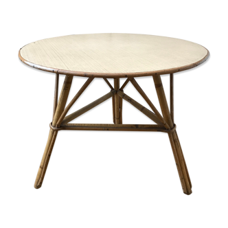 Table basse ronde en rotin