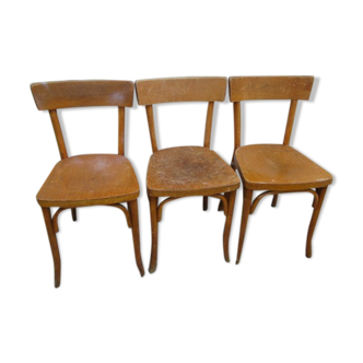 Lot de 3 chaises bistrot anciennes