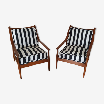 Pair of Scandinavian armchairs 50-60s