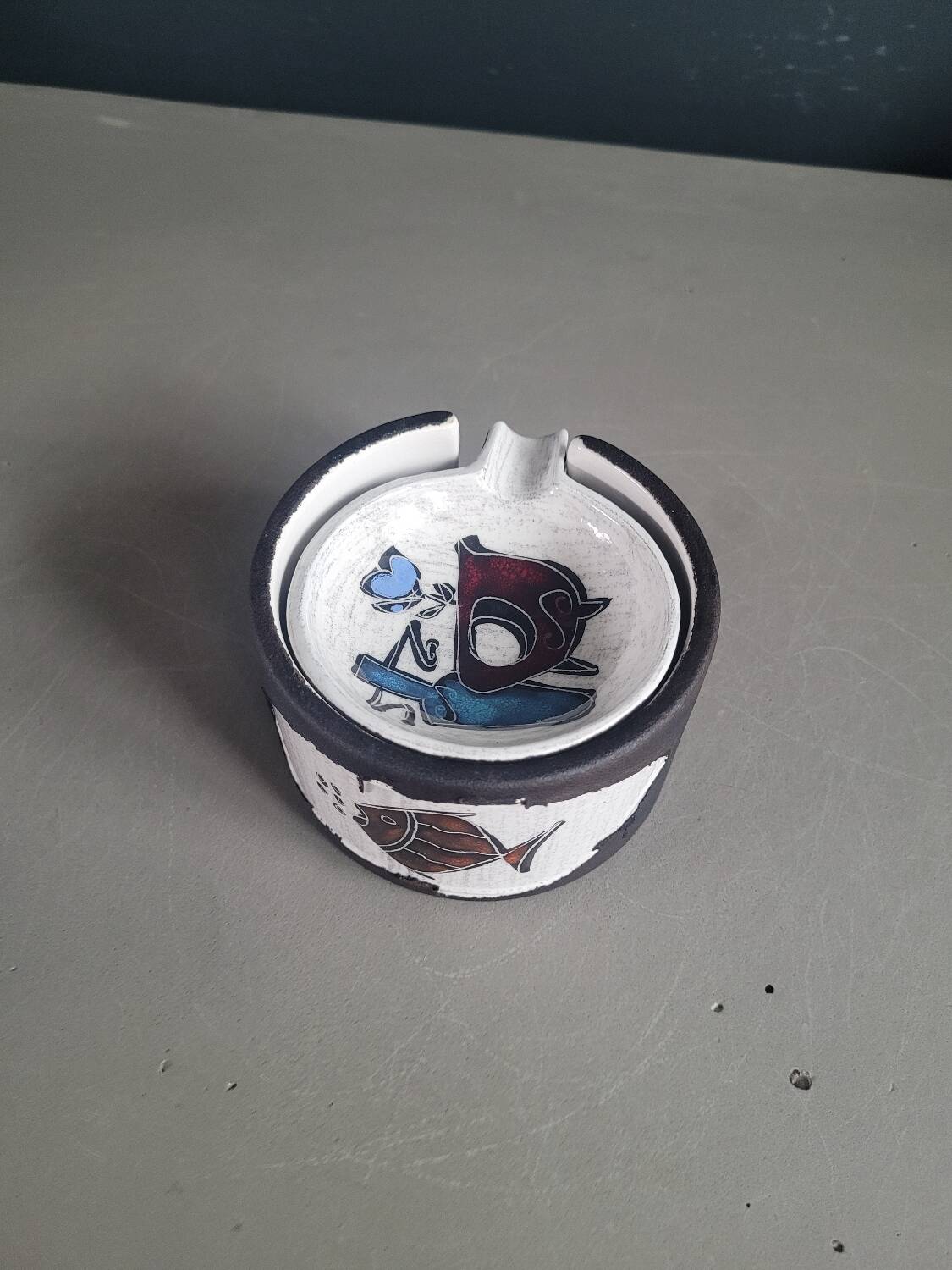 Ensemble de cendriers individuels vintage en céramique