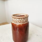 Vintage KIL Yugoslavia Ceramic Vase: Speckled Brown Glaze, 1970s Rustic Pot