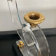 Pair of Hollywood Regency candlesticks in lucite and brass