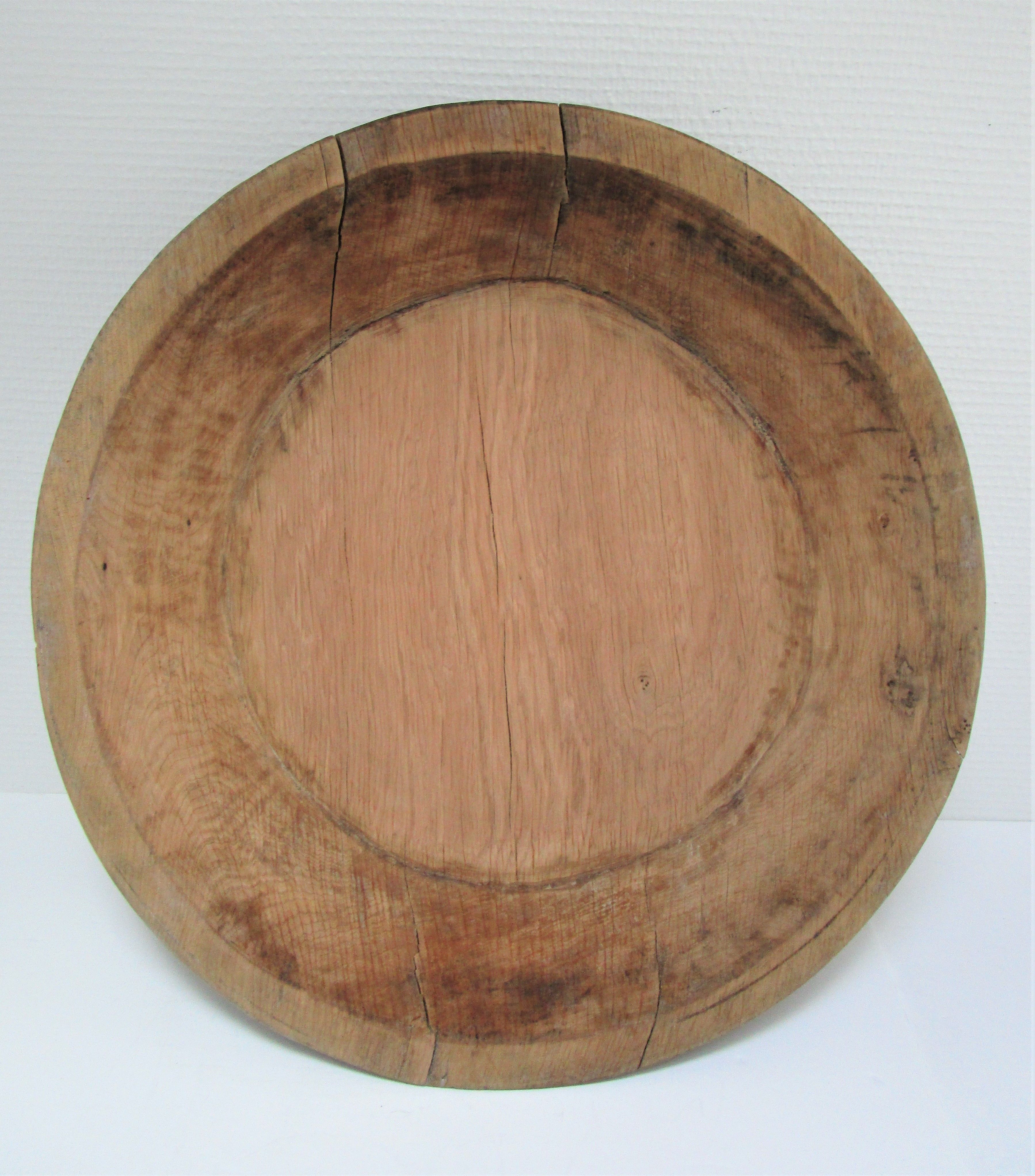 Large flat solid wood patinated vintage popular art