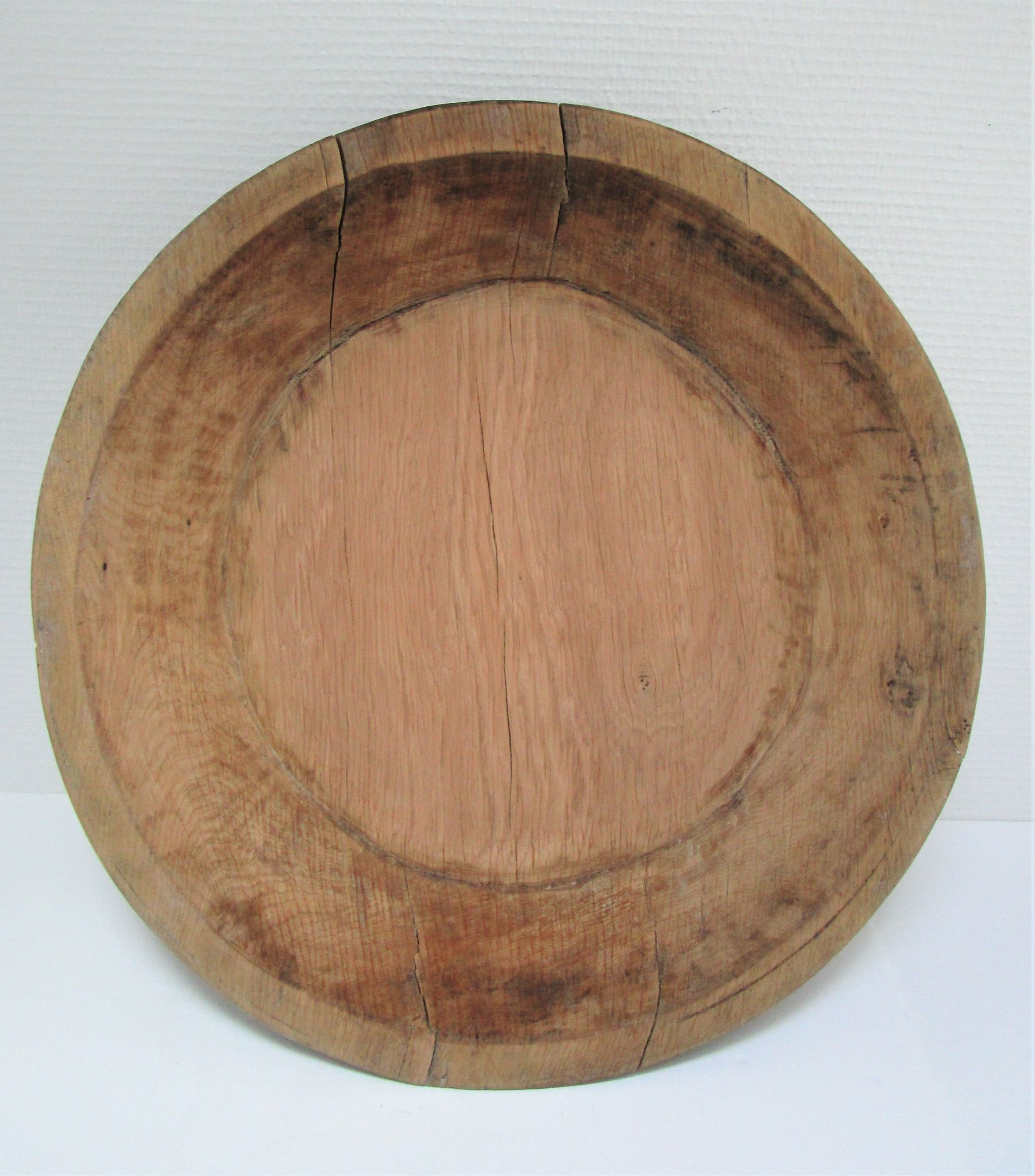 Plat bois massif patiné art populaire vintage