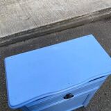 Vintage Louis XV style commode in grey-blue wood.