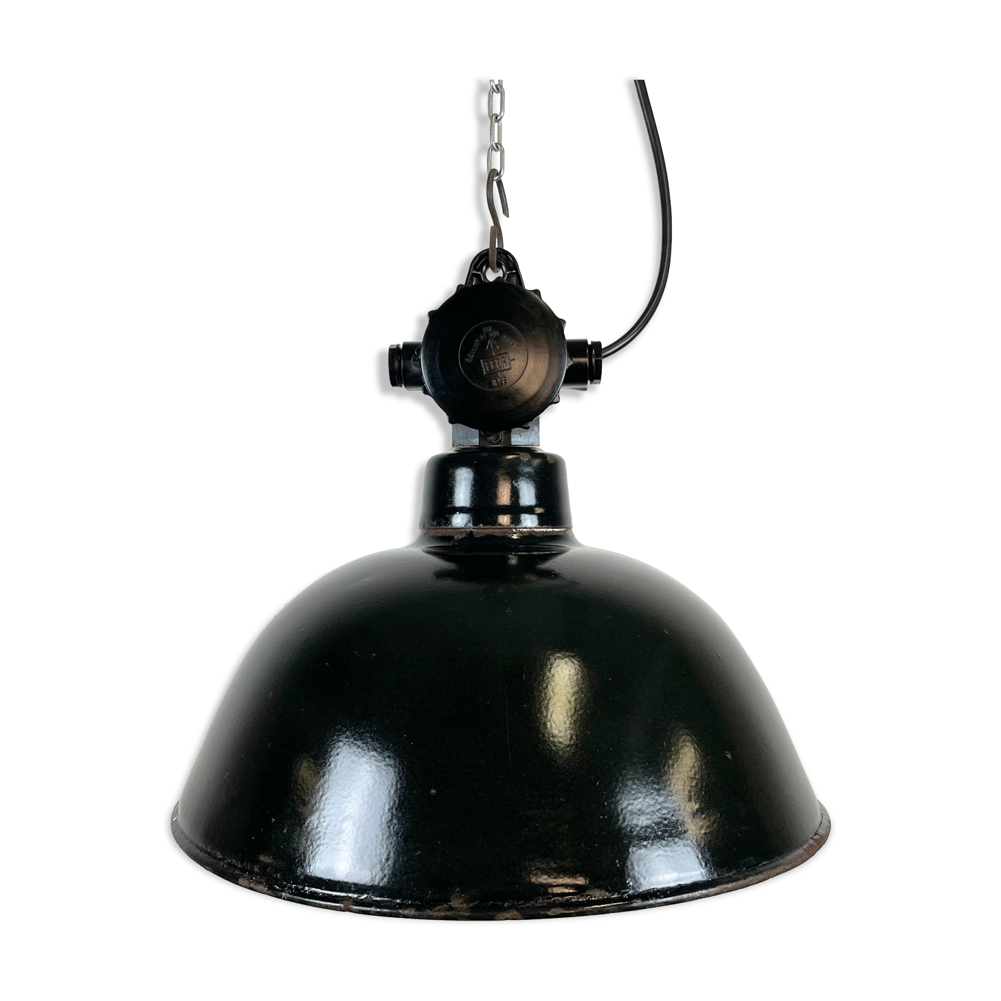East German Enamel Factory Light By Lbd Veb Leuchtenbau Dresden, 1950s