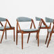 Midcentury Danish set of 4 dining chairs in teak by Kai Kristiansen 1960s