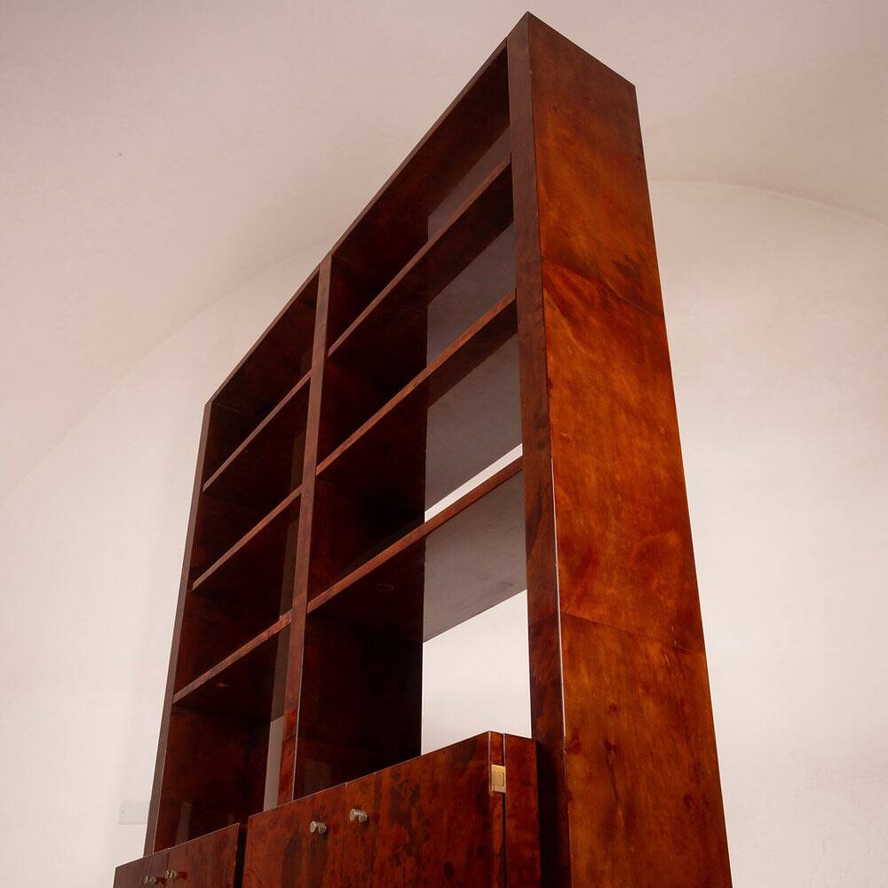 Parchment bookcase by Aldo Tura for Tura Milano 1960