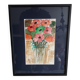 Old painting representing a bouquet of flowers
