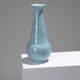 Turquoise ceramic conical vase, accolay, 1950s