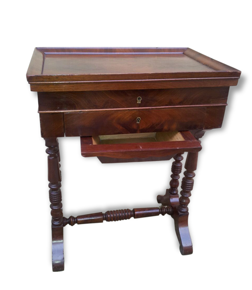 Mahogany work table, Louis Philippe period