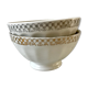 Duo of bowls with silver or gold vintage border 50s