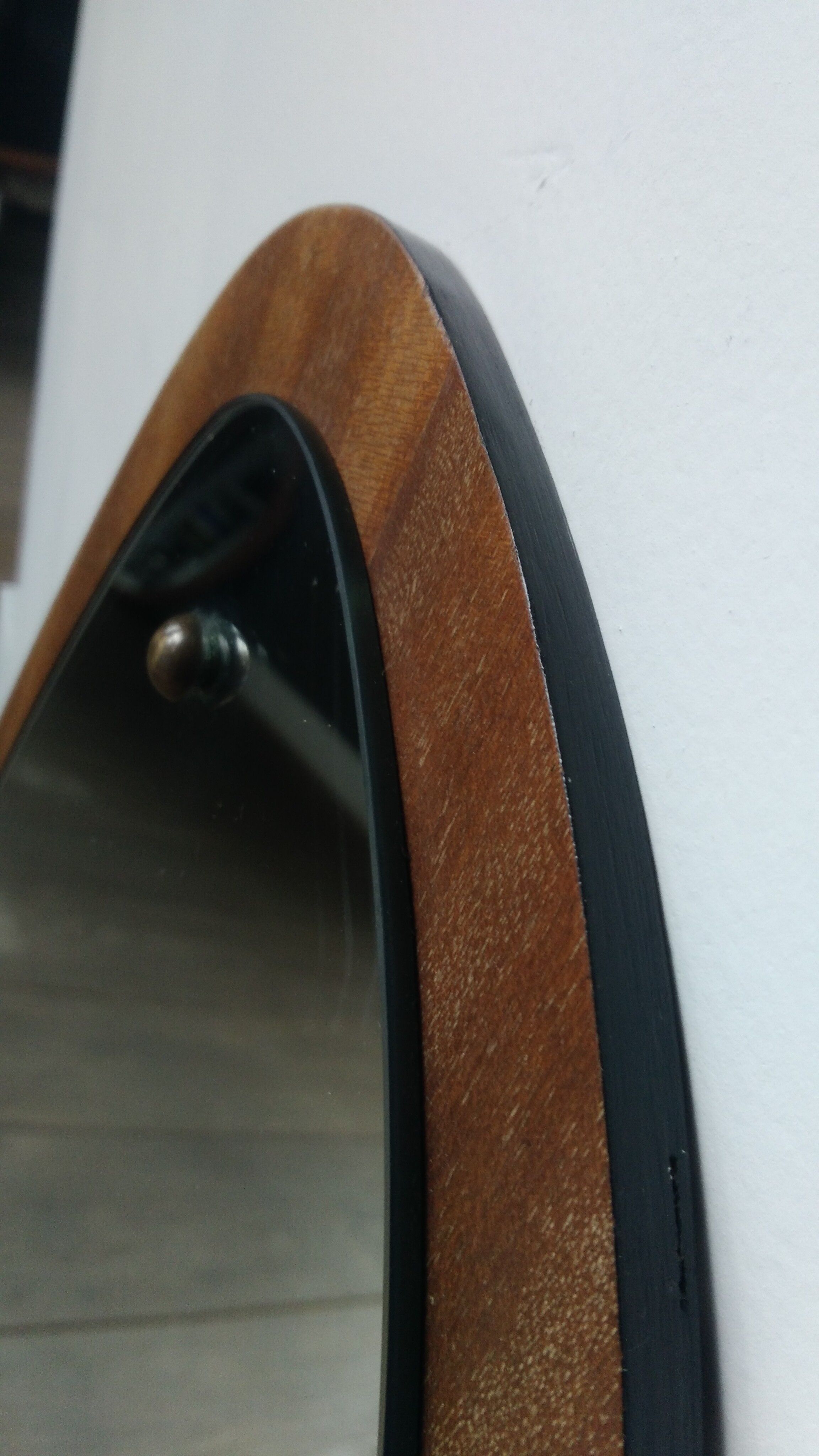 Mirror teak Scandinavian free form 59 x 35 cm