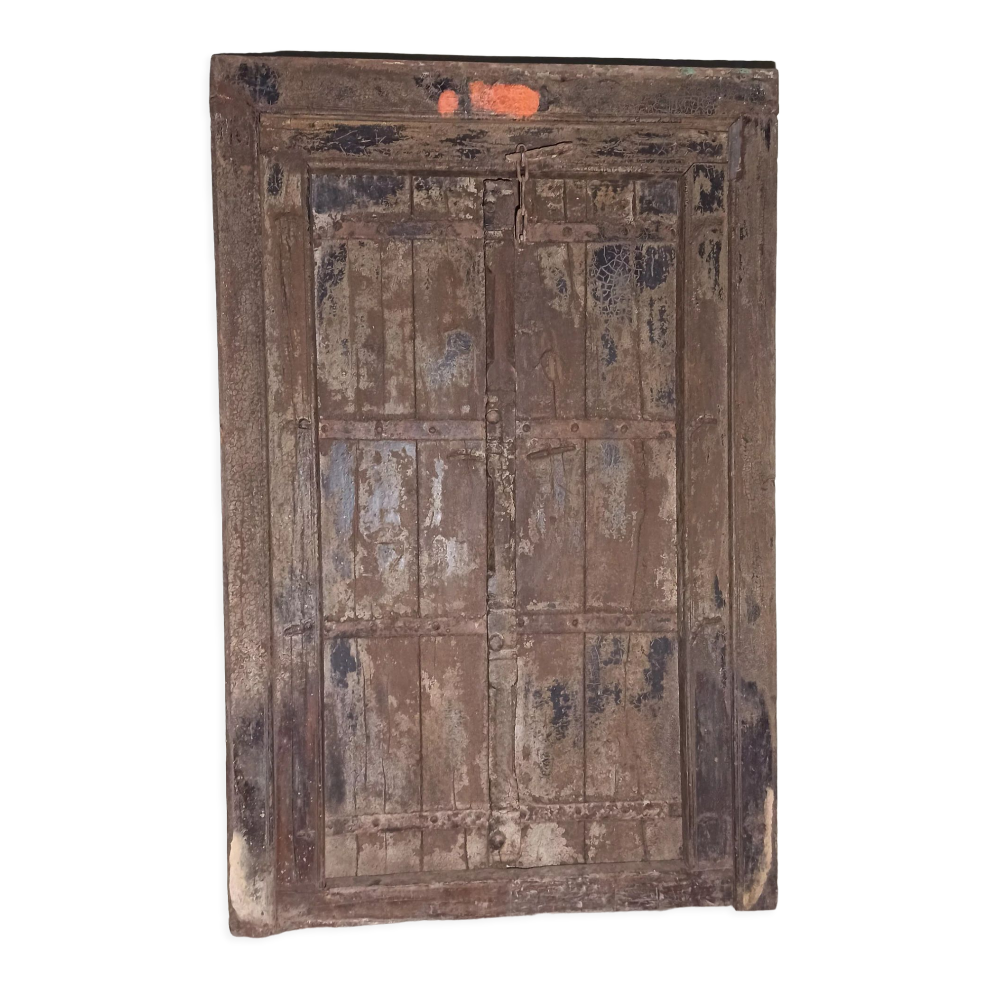 Old wooden door with frame