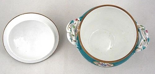 Minton porcelain sugar bowl, decor 3084 Cuckoo, blue cuckoo, excellent condition.