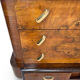 Commode italienne Art déco en ronce de noyer, années 1920