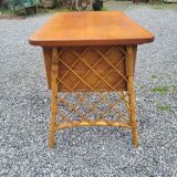 Vintage rattan desk from the 60s, 100cm L