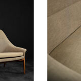 Vintage Mid-Century Scandinavian Modern 2-Seater Brown Fabric Sofa Grace by Ikea, 1961