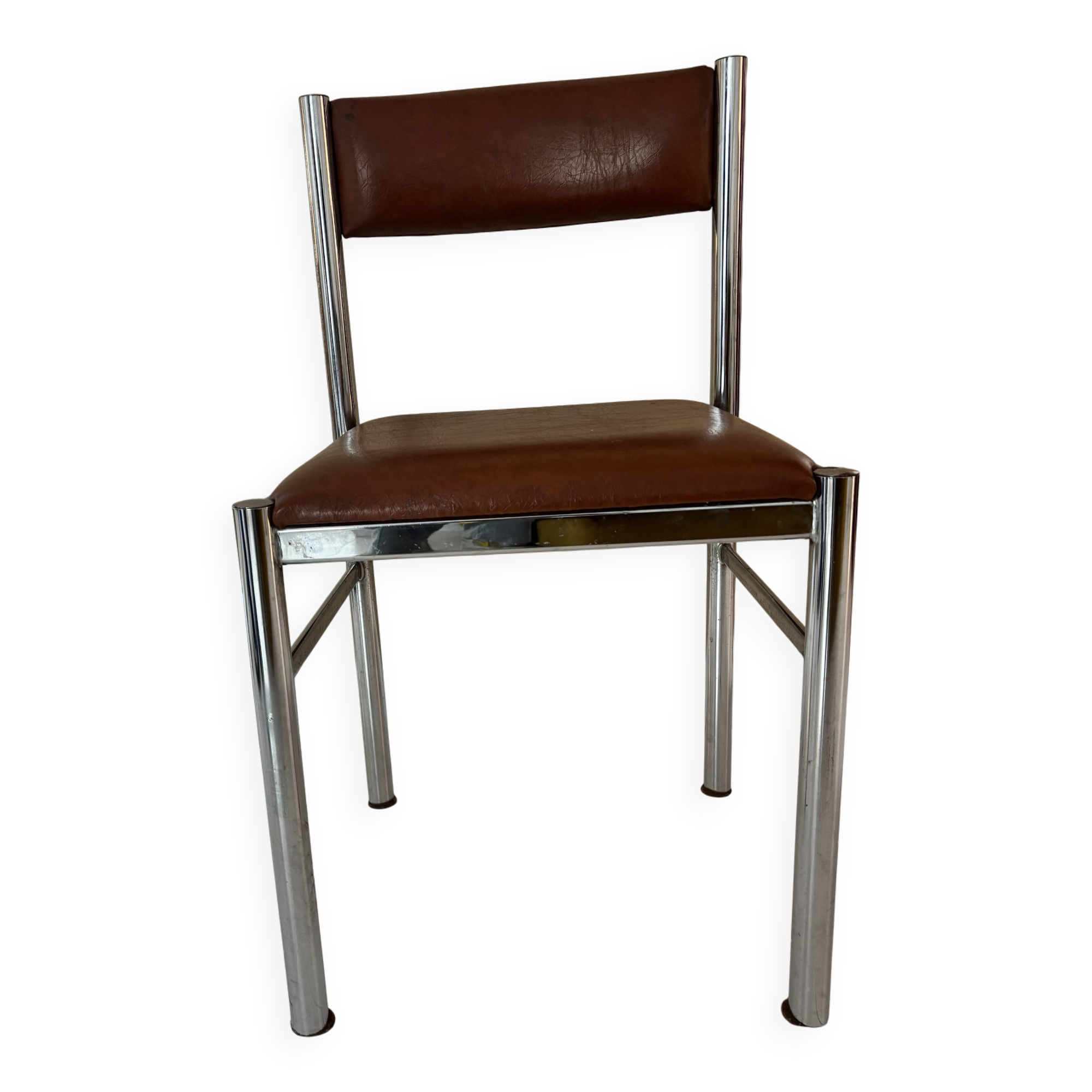 Chrome and leather chair