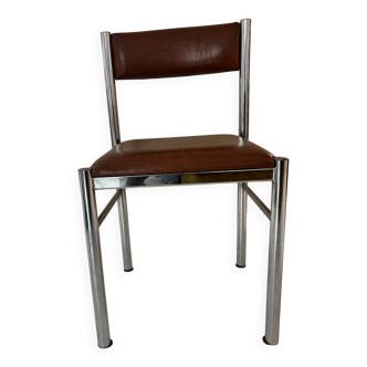 Chaise chrome et cuir