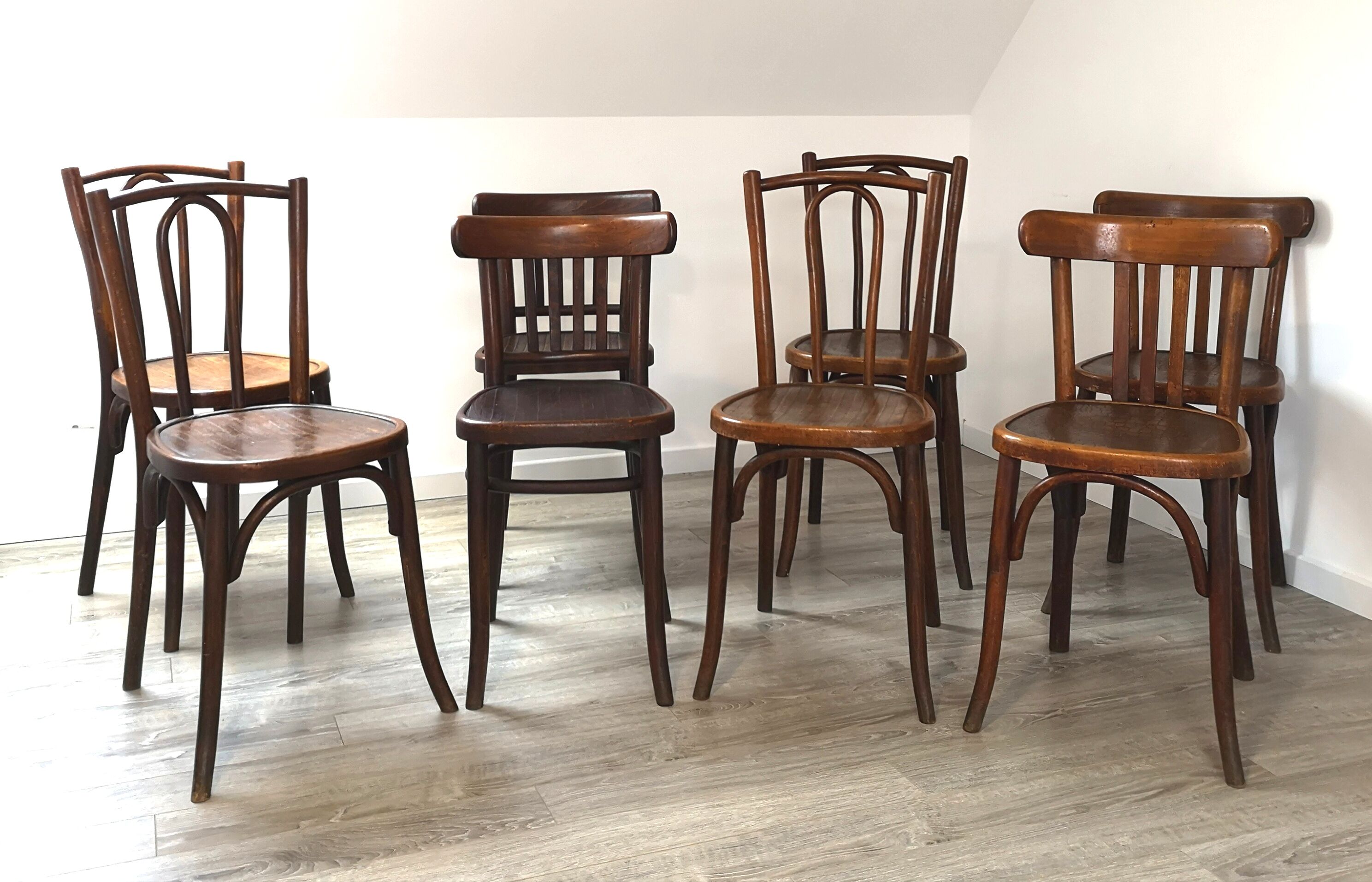 Set of 6 chairs bistro mismatched